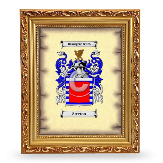 Streton Coat of Arms Framed - Gold