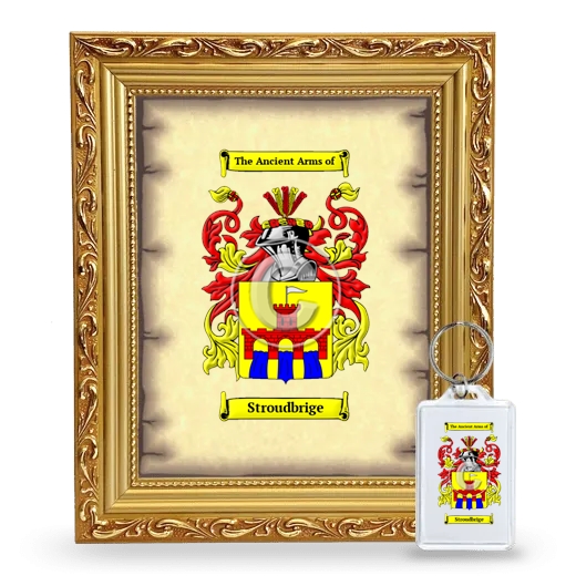 Stroudbrige Framed Coat of Arms and Keychain - Gold