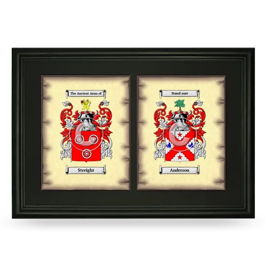 Double Coat of Arms Framed - Black