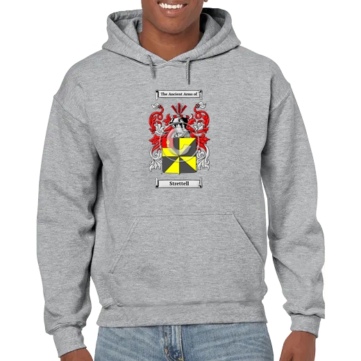 Strettell Grey Unisex Coat of Arms Hooded Sweatshirt