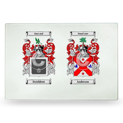 Double Coat of Arms Glass Cutting Board