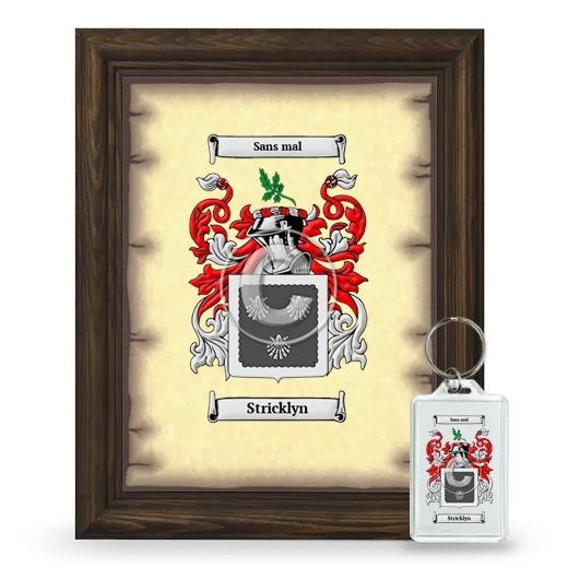 Stricklyn Framed Coat of Arms and Keychain - Brown