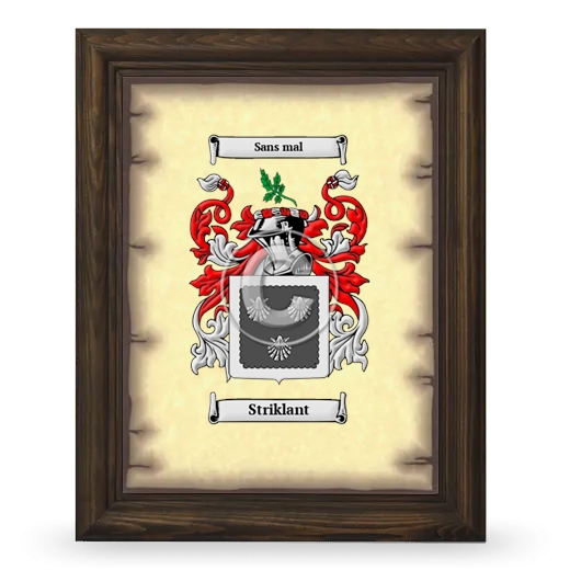 Striklant Coat of Arms Framed - Brown