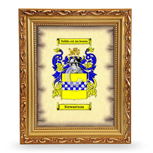 Stewartson Coat of Arms Framed - Gold