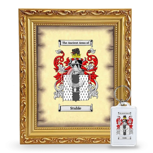 Stuble Framed Coat of Arms and Keychain - Gold