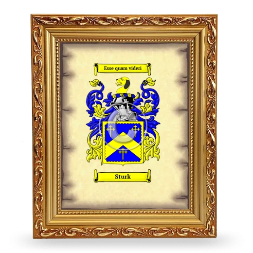 Sturk Coat of Arms Framed - Gold