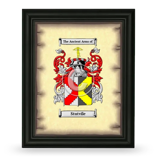 Stutvile Coat of Arms Framed - Black