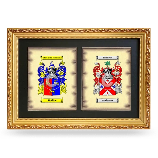 Double Coat of Arms Framed - Gold