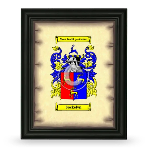 Sockelyn Coat of Arms Framed - Black