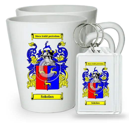 Sokolan Pair of Latte Mugs and Pair of Keychains