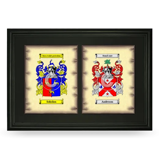 Double Coat of Arms Framed - Black