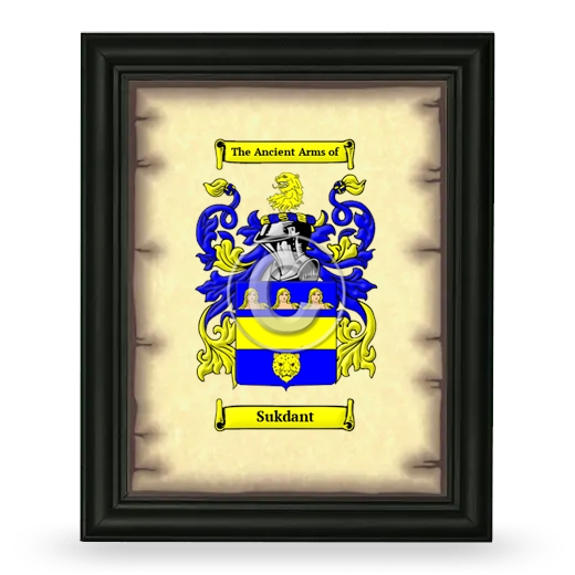 Sukdant Coat of Arms Framed - Black