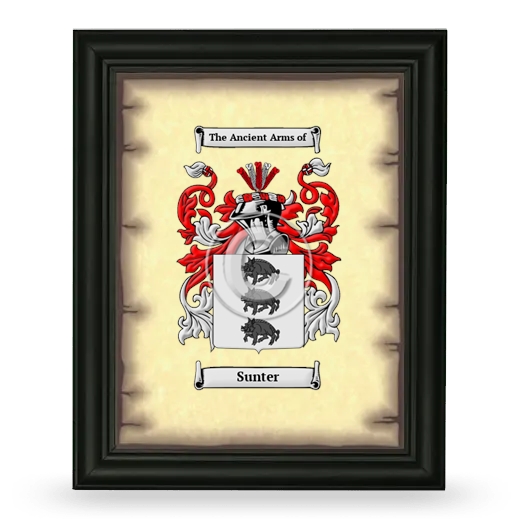 Sunter Coat of Arms Framed - Black