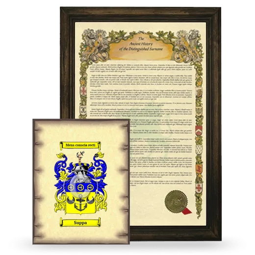 Suppa Framed History and Coat of Arms Print - Brown