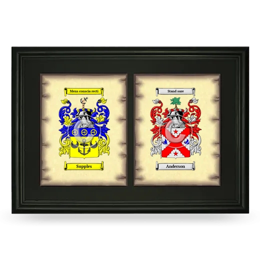 Double Coat of Arms Framed - Black