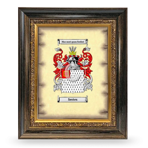 Sertes Coat of Arms Framed - Heirloom