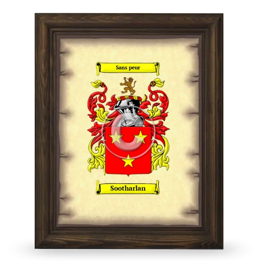 Sootharlan Coat of Arms Framed - Brown