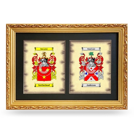 Double Coat of Arms Framed - Gold