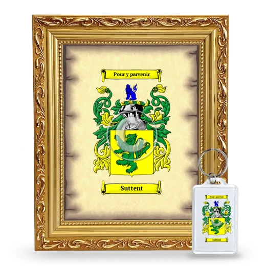 Suttent Framed Coat of Arms and Keychain - Gold