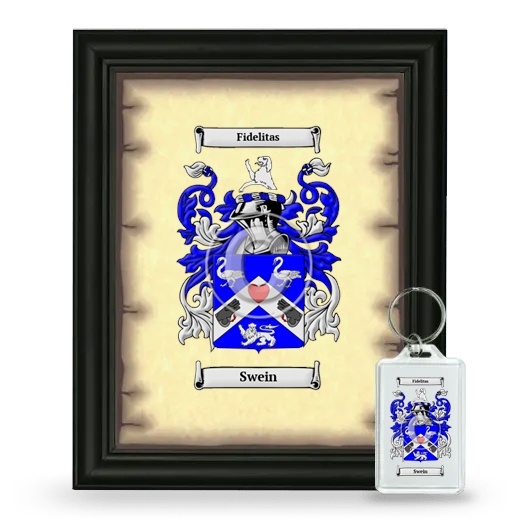 Swein Framed Coat of Arms and Keychain - Black