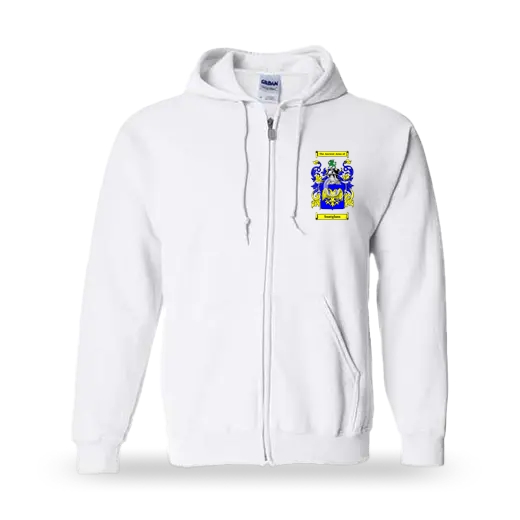 Suatghan Unisex Coat of Arms Zip Sweatshirt - White