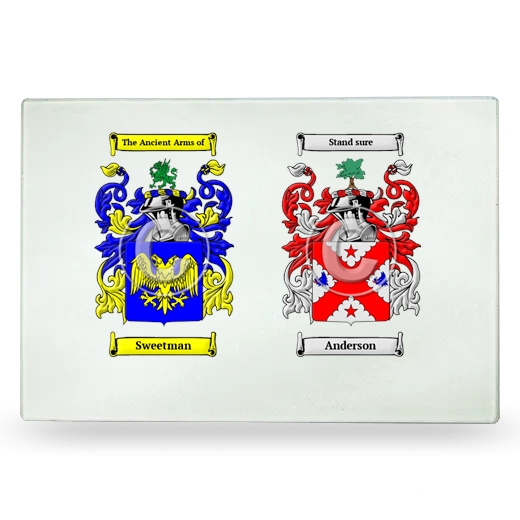 Double Coat of Arms Glass Cutting Board