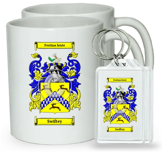 Swiftey Pair of Coffee Mugs and Pair of Keychains