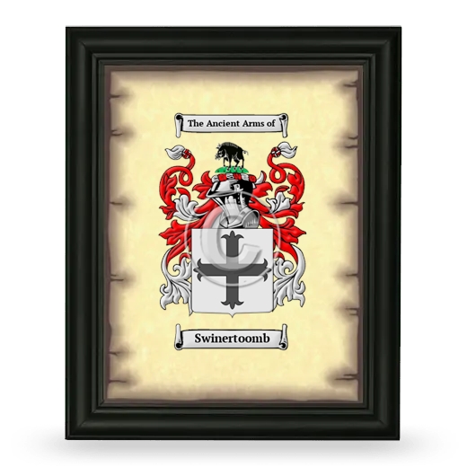 Swinertoomb Coat of Arms Framed - Black