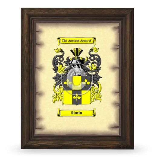 Simin Coat of Arms Framed - Brown