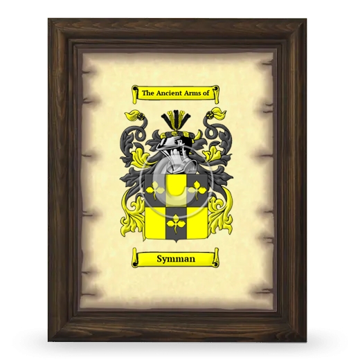 Symman Coat of Arms Framed - Brown