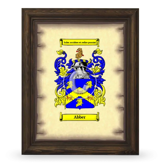 Abber Coat of Arms Framed - Brown