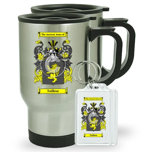 Tailleur Pair of Travel Mugs and pair of Keychains