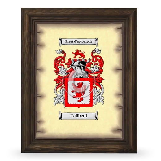 Tailberd Coat of Arms Framed - Brown