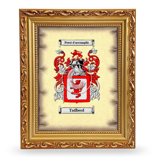 Tailberd Coat of Arms Framed - Gold