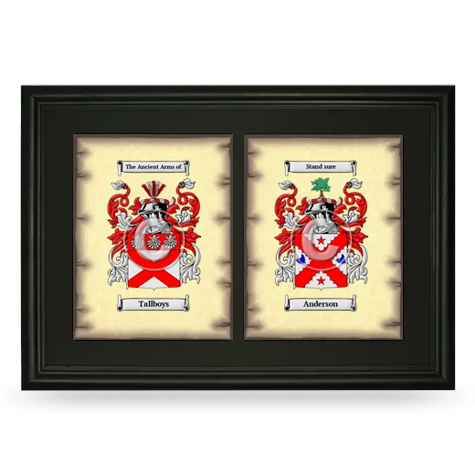 Double Coat of Arms Framed - Black