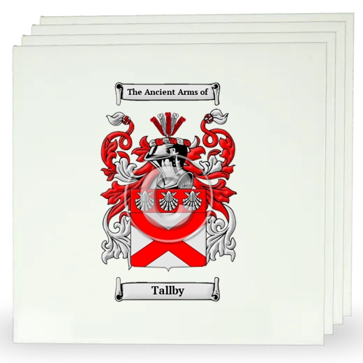 Tallby Set of Four Large Tiles with Coat of Arms