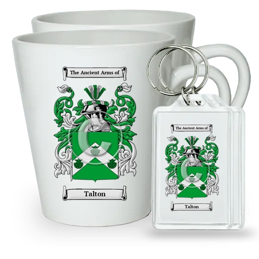 Talton Pair of Latte Mugs and Pair of Keychains