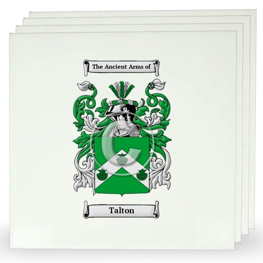 Talton Set of Four Large Tiles with Coat of Arms