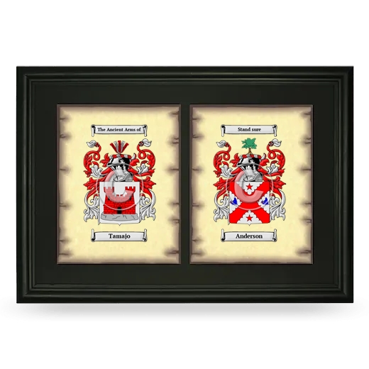 Double Coat of Arms Framed - Black