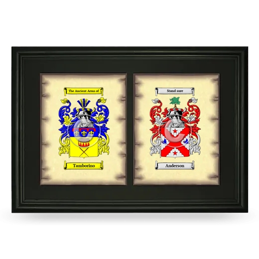 Double Coat of Arms Framed - Black