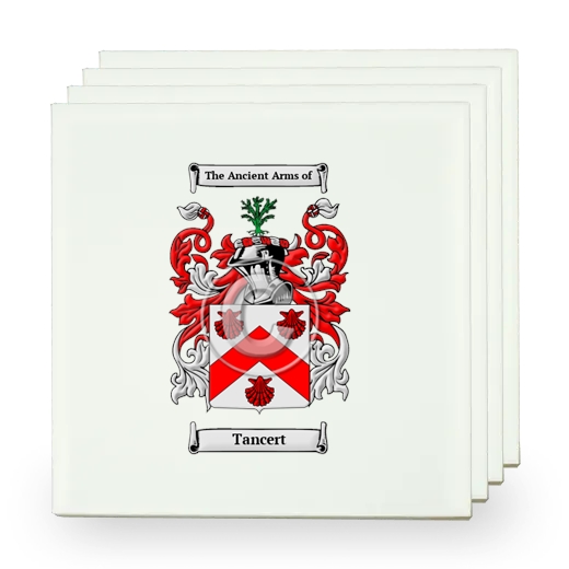 Tancert Set of Four Small Tiles with Coat of Arms