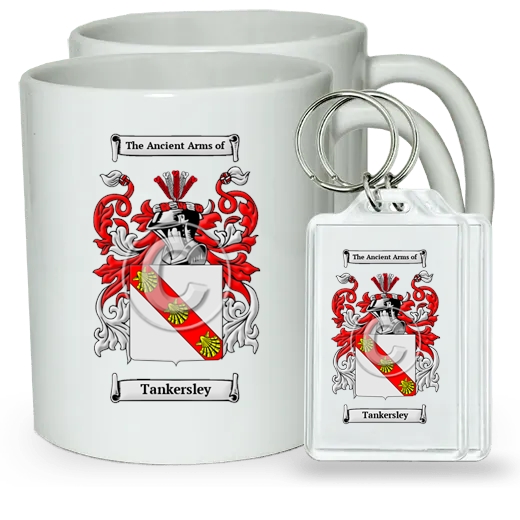 Tankersley Pair of Coffee Mugs and Pair of Keychains