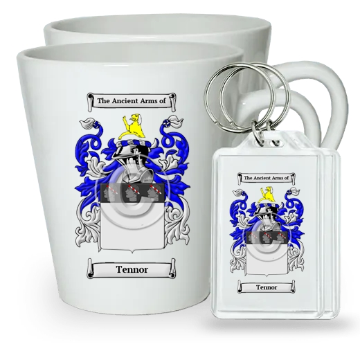 Tennor Pair of Latte Mugs and Pair of Keychains