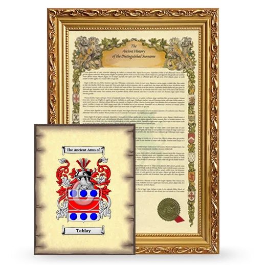 Tablay Framed History and Coat of Arms Print - Gold