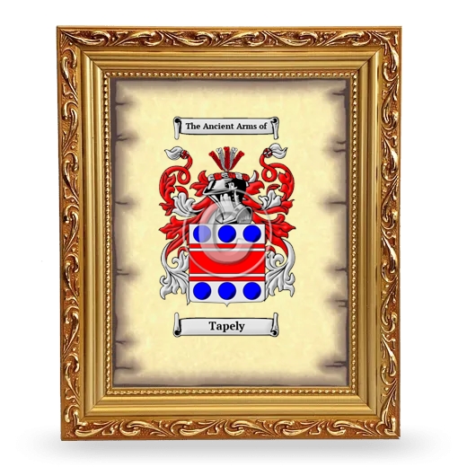 Tapely Coat of Arms Framed - Gold