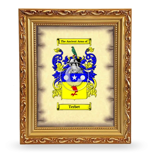 Terbet Coat of Arms Framed - Gold