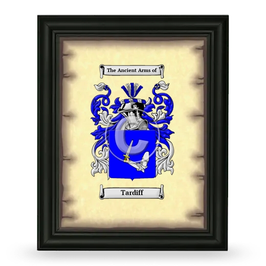 Tardiff Coat of Arms Framed - Black