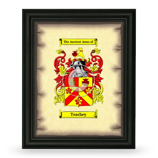 Teachey Coat of Arms Framed - Black