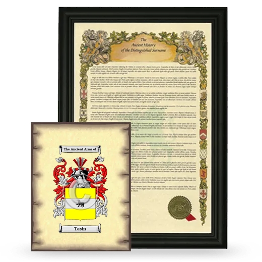 Tasin Framed History and Coat of Arms Print - Black