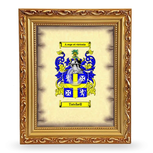 Tatchell Coat of Arms Framed - Gold